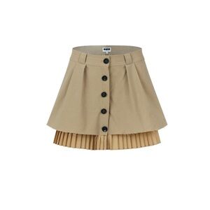 Osis Studio Stacey Mini Skirt – Purple / Tan Pleated Hem – XXS